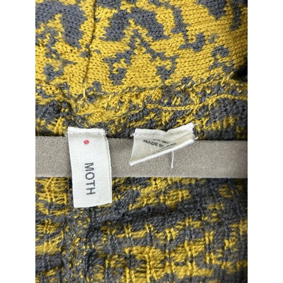 Anthropologie  Moth Women’s Medium 100% Wool Jacquard "Scarf Tied Cardigan" - Picture 4 of 11